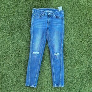 Levi's Women's 27x25 Skinny Jeans Paint Splatter Distressed Denim Pants